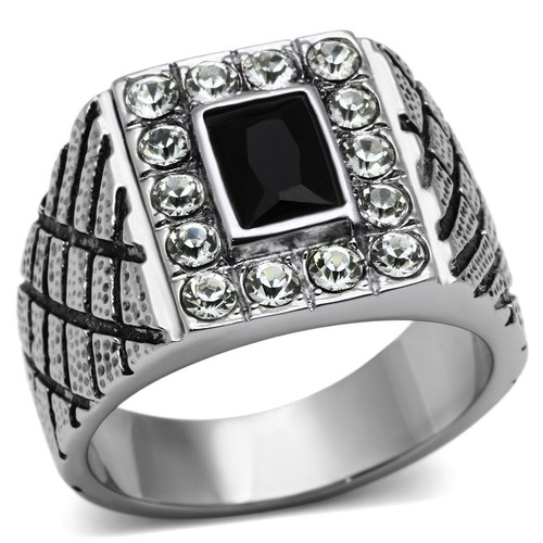 Mens black ring - , jet