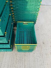 10 x DEEP PLASTIC BALE ARM TRAY / CRATE BOX 60-40-25CM STORAGE / REMOVALS