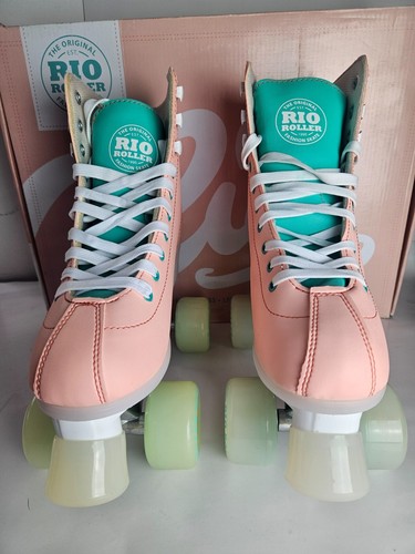 Rio roller script skates - script, peach