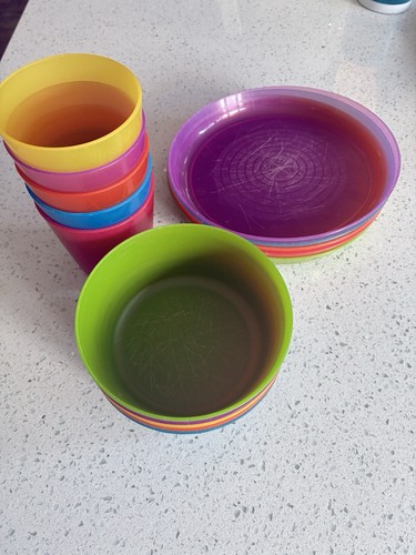 Ikea mixed colour plate bowl - mixed,