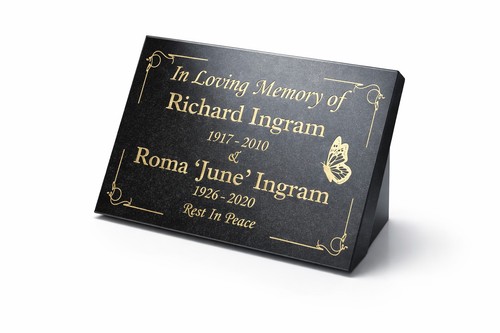 Engraved black granite - ,