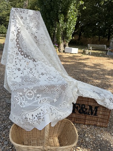 Large vintage net lace - large,