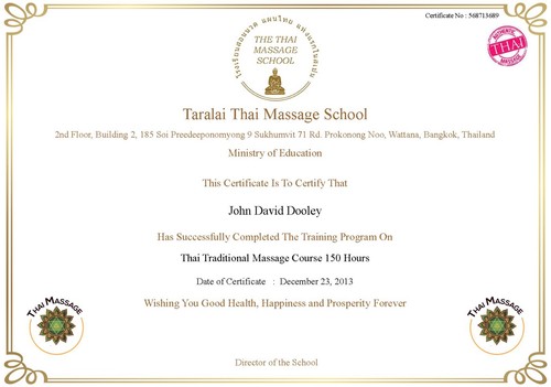Thai massage certificate a4 - ,