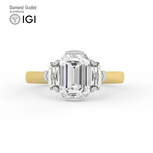 Emerald solitaire labgrown - solitaire,