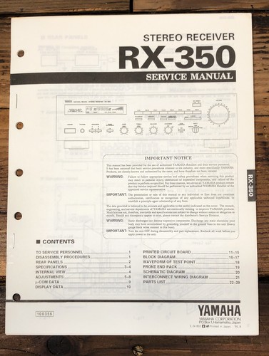 Yamaha 350 receiver - yamaha, rx-350