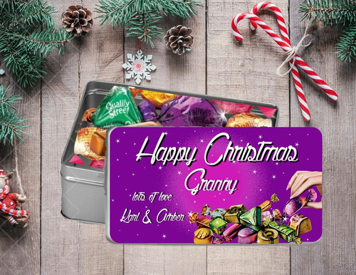 Personalised tin filled with - personalised,