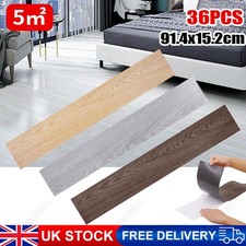 36 Pack Floor Planks Tiles Self Adhesive Wood Effect Vinyl Flooring Kitchen 5m²