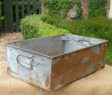 Vintage galvanised metal trough planter Garden tub