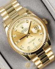 Rolex 118238 Day-Date 36 Champagne Diamond Dial 2015 Watch