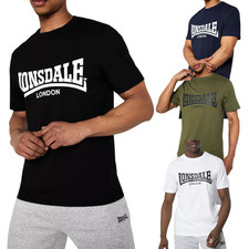 Lonsdale Mens T Shirts Essential Logo Summer Crew Neck Short Sleeve Basic Top