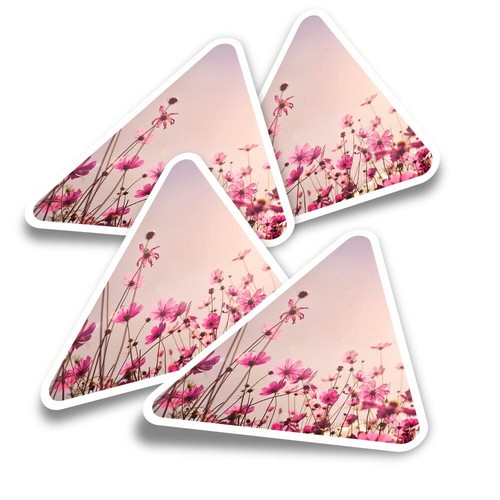 Triangle stickers pink - 4x,