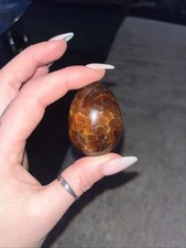 Fire Agate Crystal Egg Natural