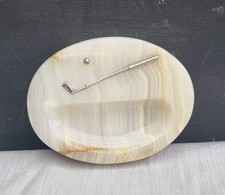 Onyx Dish Decorated With Golf