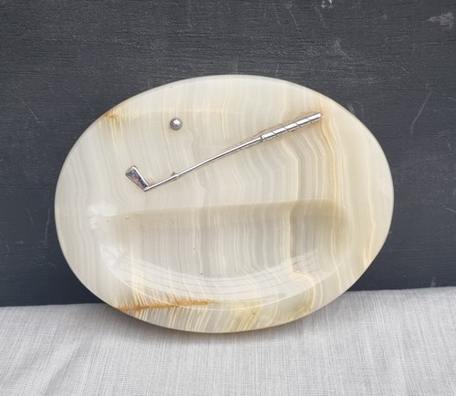 Onyx dish decorated with golf - onyx,