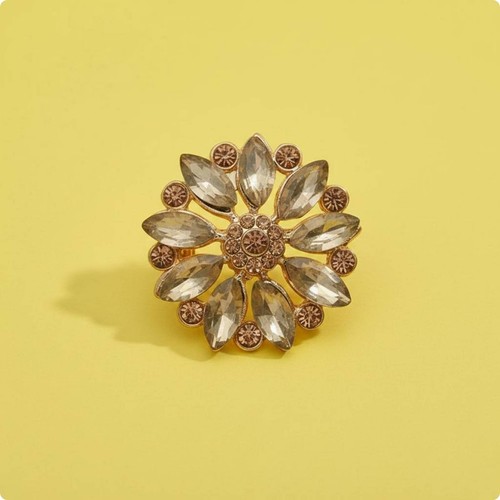 Rhinestone flower button - rhinestone,