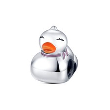 MULA Original Enamel Cute Duck DIY Charm For Women Bracelet 925 Silver Plated