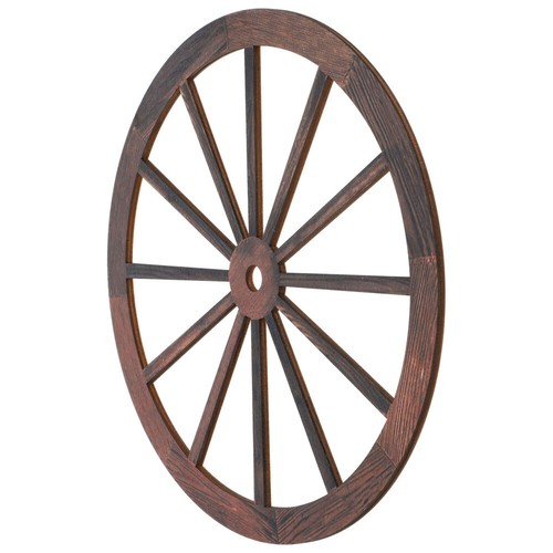 Retro wooden wagon wheel decor - wagon,