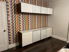 6 IKEA Besta storage units - drawers and cupboards and glass tops