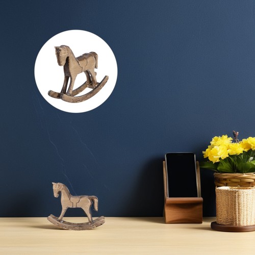 Wooden rocking horse statue - wooden,