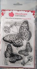 Woodware Stamps 3 Butterflies