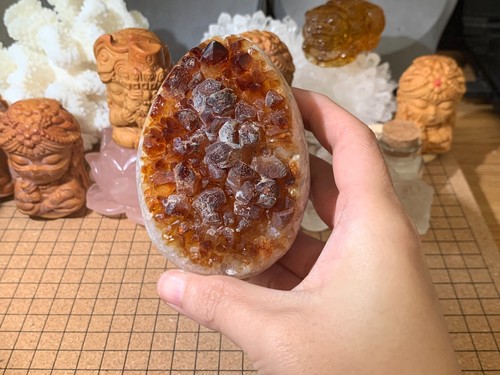 Natural citrine geode quartz - citrine,