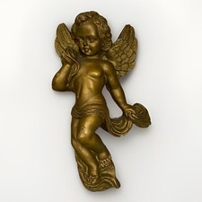 Gold Cherub Angel Figurine – Decorative Wall Hanging Home Ornament