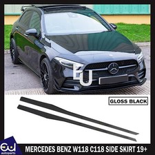 FOR MERCEDES BENZ W118 C118 W177 SIDE SKIRTS EXTENSIONS BLADE LIP AMG 19+ GLOSS