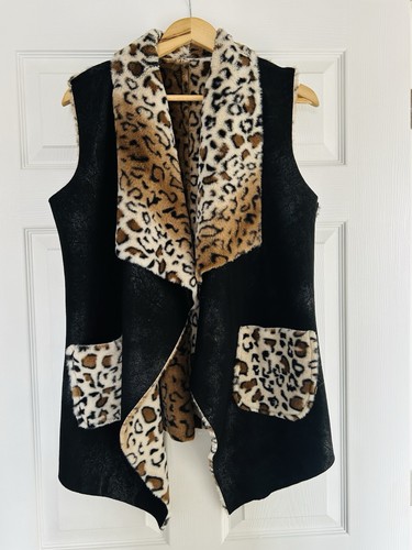 Leopard print faux - print, gilet