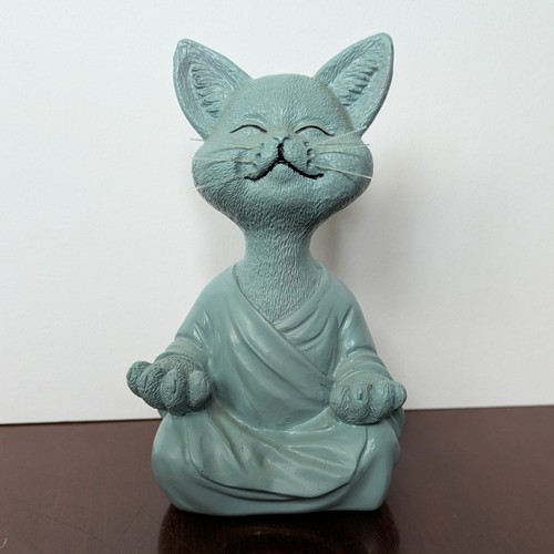 Grey buddha cat meditating - grey,