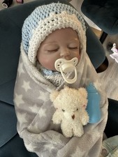 Reborn Baby Boy Anatomically Correct Soft Vinyl Artist Made Detailed Sleeping