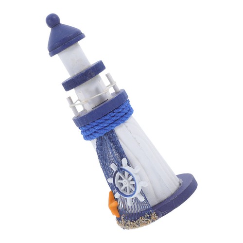 Wooden lighthouse figurine - wooden,