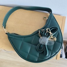 Primark Green and gold shoulder bag #glam Soft quilted faux leather 
