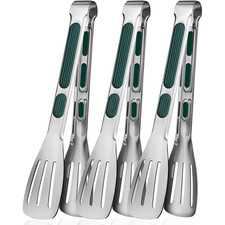 Stainless Steel Serving Tongs Food Small x3 9" BBQ Kitchen Utensil Ice Salad
