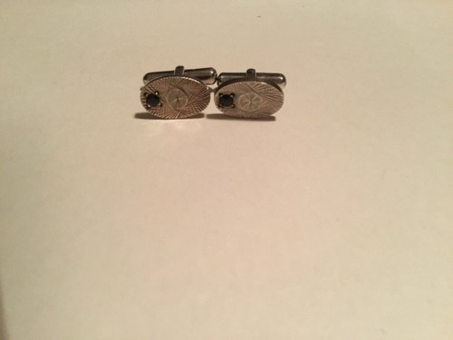 Sapphire and silver cufflinks - sapphire,