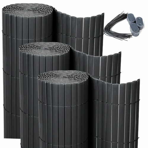 Deep grey pvc bamboo - pvc, screening