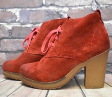 Womens Zign Red Leather Zip Up