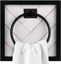 Autumn Alley Farmhouse Decor Hand Towel Ring for Bathroom, White Unique Shiplap