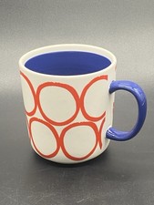 Habitat Abstract Mix It Up Mug Orange Circles Blue 10cm Tall X 9cm