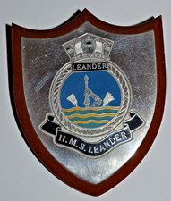 HMS Leander desk plaque shield