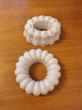 2 X SHELLEY VINTAGE WHITE CERAMIC JELLY MOULD