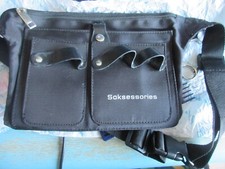Saksessories  Hair Dressers black pouch bag & 4 stainless steel scissors