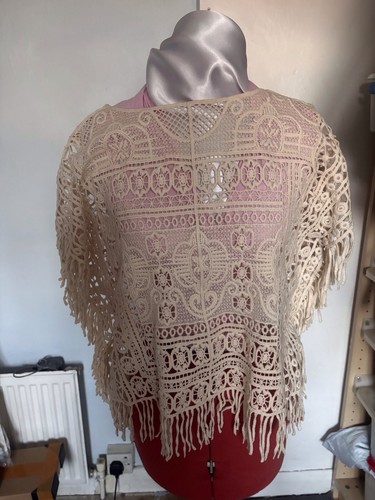 Cream cotton crochet - cotton, tassel