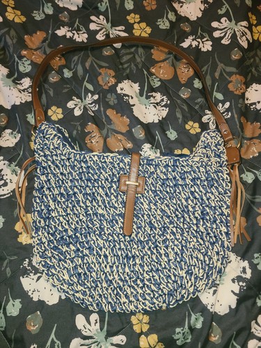 Boho crochet paper straw hobo - paper,