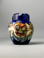 Moorcroft Pansy 11cm Ginger Jar - Trial Piece By Sally Guy c2001 First Quality