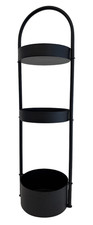 Black Metal 3-Tier Standing Candle Holder/Display Plant Stand - K11 O287