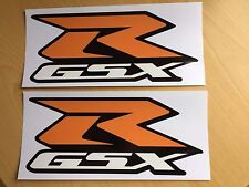 Suzuki GSXR Stickers Motorbike Motorcycle Vinyl Decals (x2) 205x87mm - Orange R