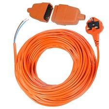 Lawnmower Cable Connector Repair Strimmer Hedge Trimmer 20m Power Plug 13A 2Core