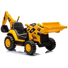 CAT Backhoe Tractor 12V Electric Kids Ride On Digger [174L x 63W x 86H cm]