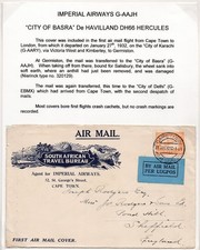 1932 Imperial Airways Crash flight cover South Africa Airmail First flight City