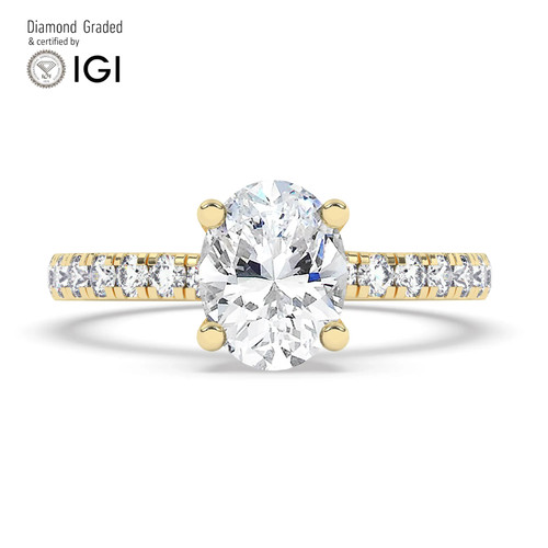 Oval diamond engagement ring - oval,